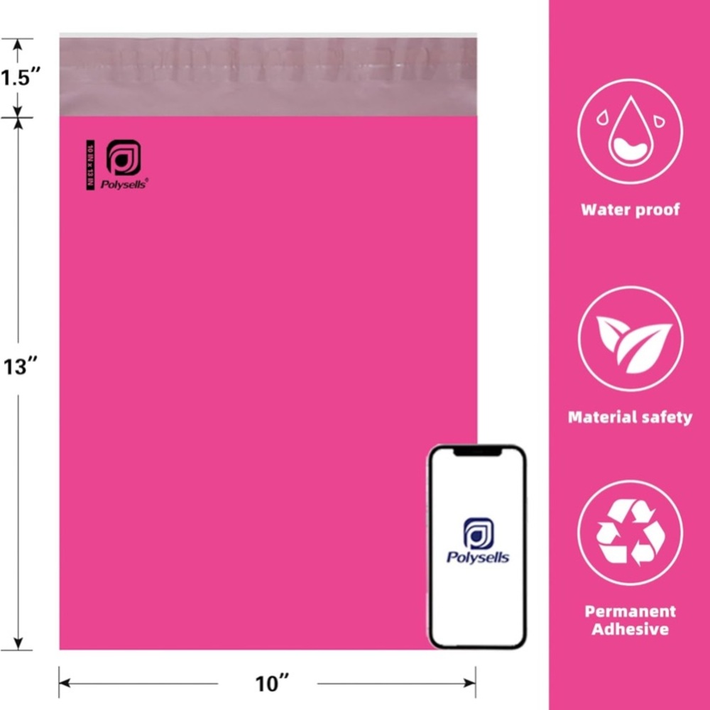 BuyNow✨100ct PINK 10x13 Polymailers - Picture 2 of 5
